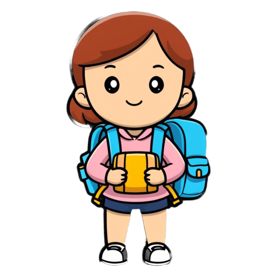 girl with backpack sticker