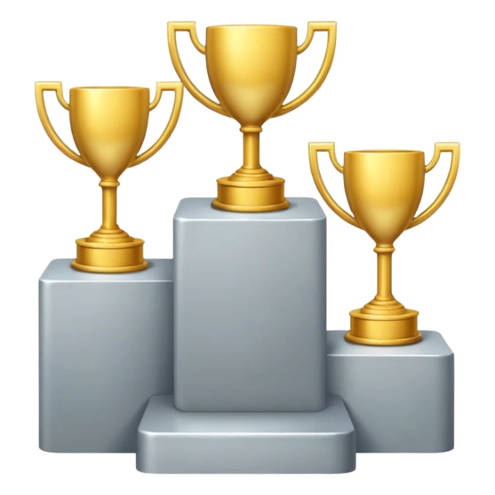 Podium with only two place, write 1st and 2nd sticker