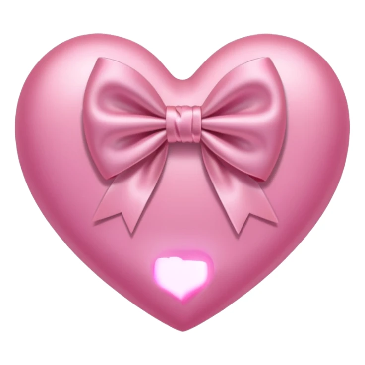 pink heart with light pink bow sticker