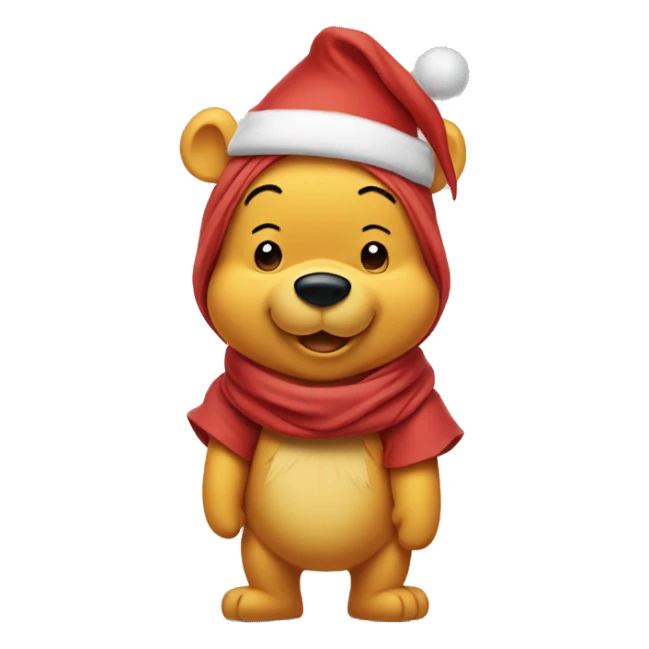 winnie the pooh with santa hat sticker