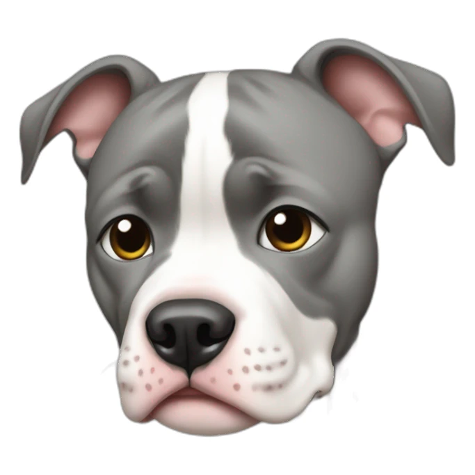 Crying with tear grey and white Pitbull sticker