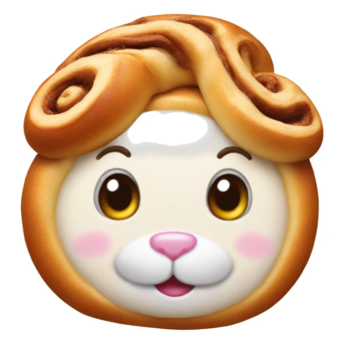 bunny made from a cinnamon bun sticker