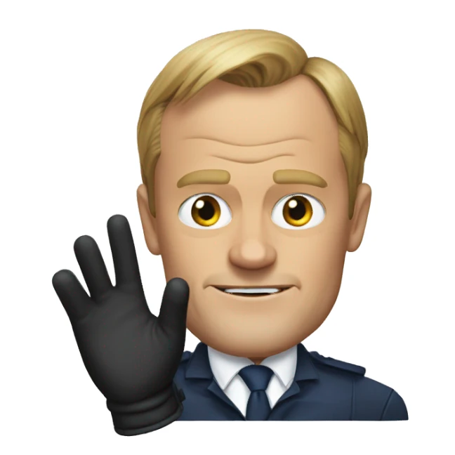 donald tusk wearing gloves sticker