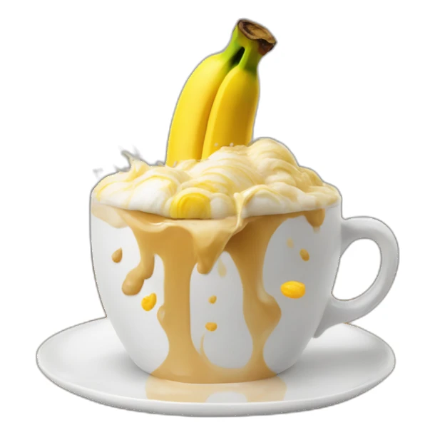 banana splashing in a cappuccino sticker