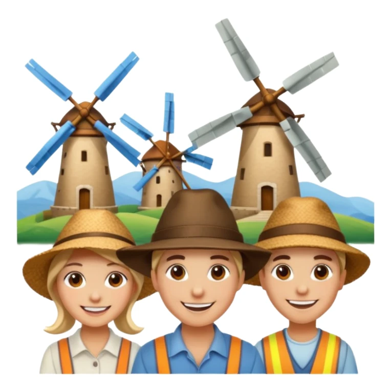  People WEARİNG ÇİFTÇİ HAT with  Windmills sticker