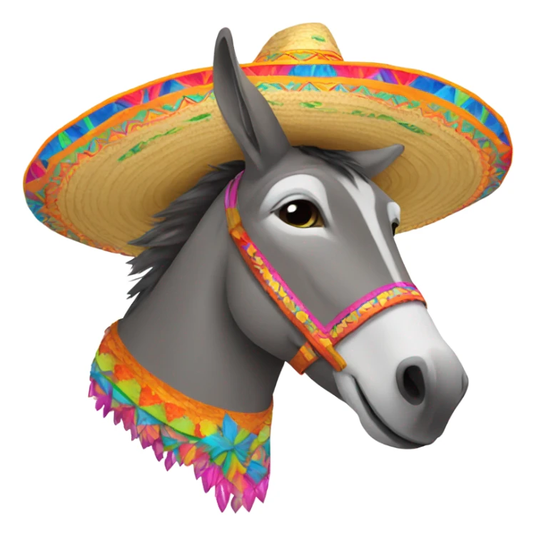 a donkey in a sombrero  sticker