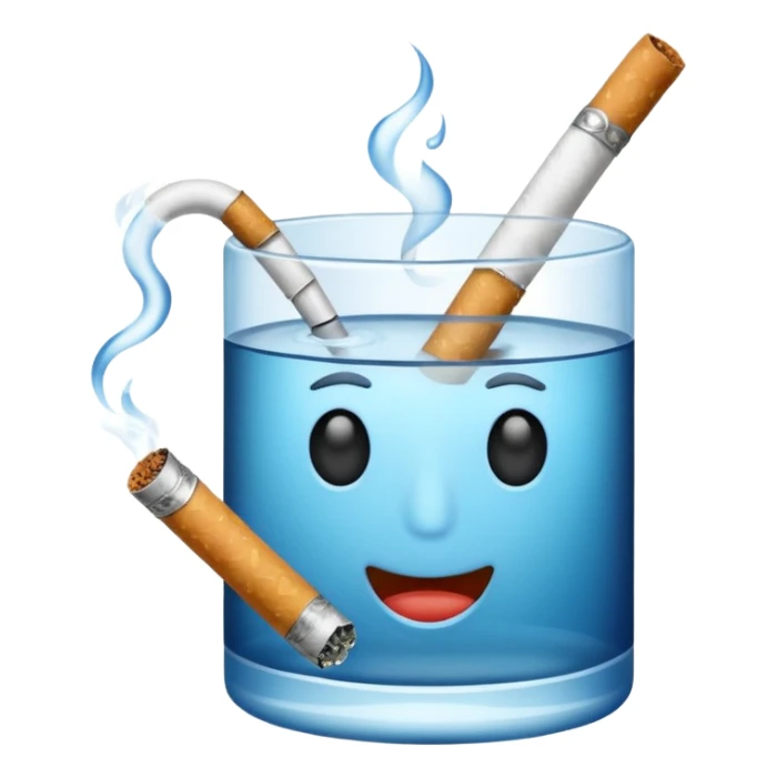 water smoking a cigarette sticker