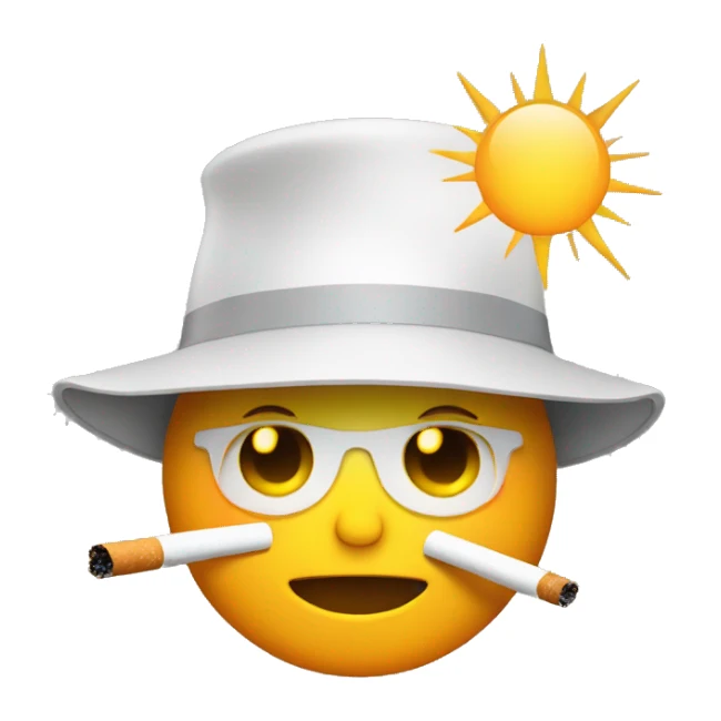 sun wearing a bucket hat cigarette sticker