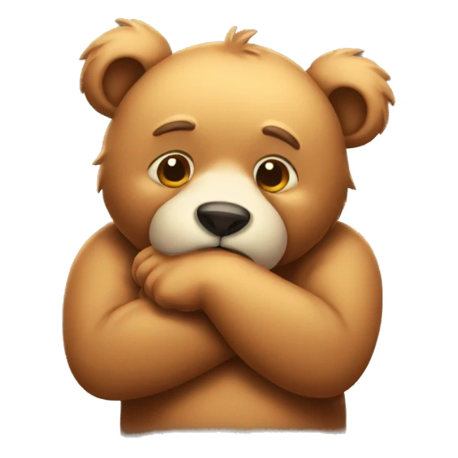 Thoughtful bear scratching his chin sticker