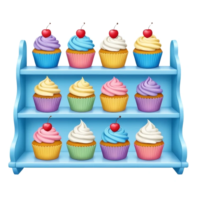 Cupcakes on a shelf sticker