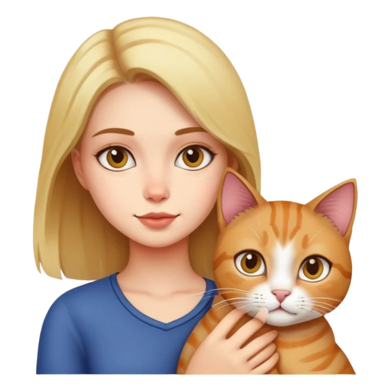 Girl with cat sticker