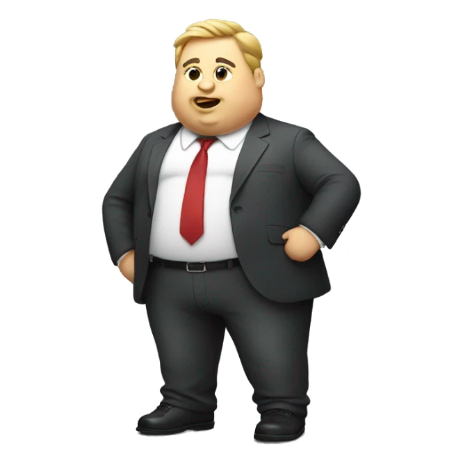 Fat guy wearing a suit sticker