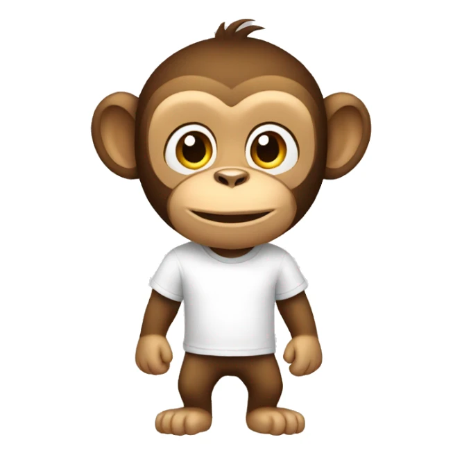 a monkey with a white t-shirt sticker