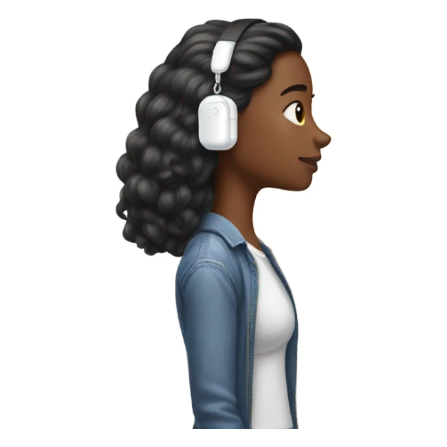 Girl on AirPods Max sticker