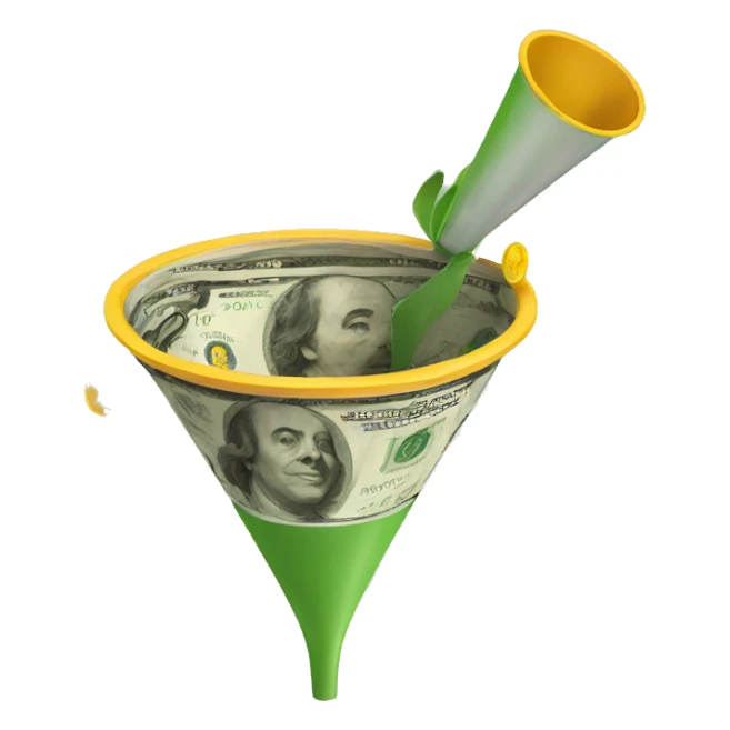 Cash funnel with euro sticker