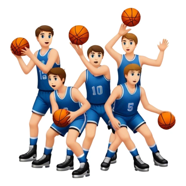 Hockey team  playing basketball  sticker