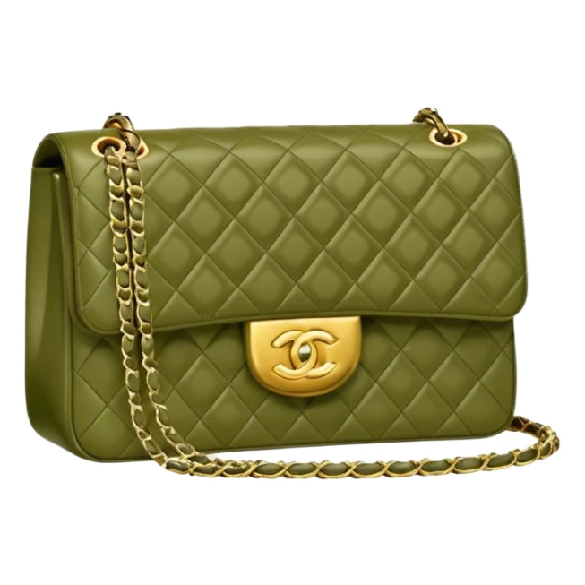 chanel olive color bag sticker