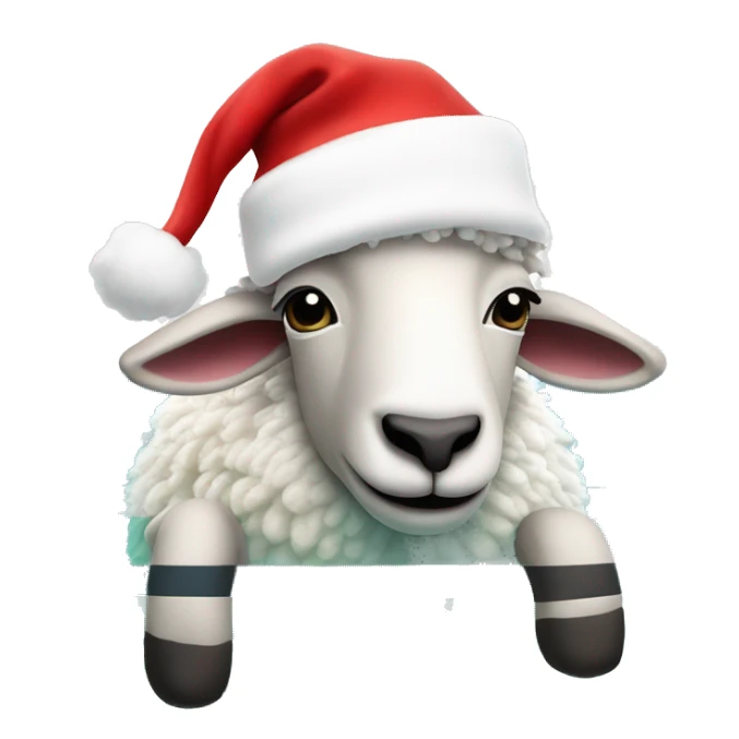 Sheep in a swimming pool with Santa hat ￼ sticker