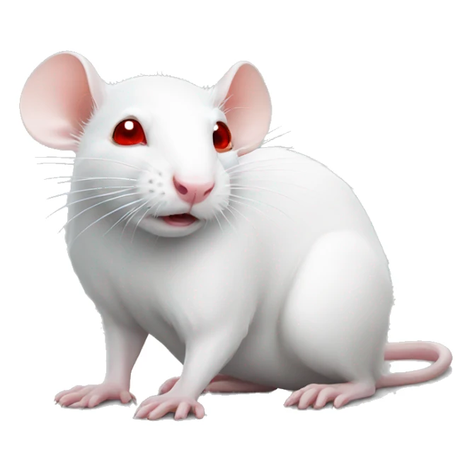 White rat with red eyes  sticker