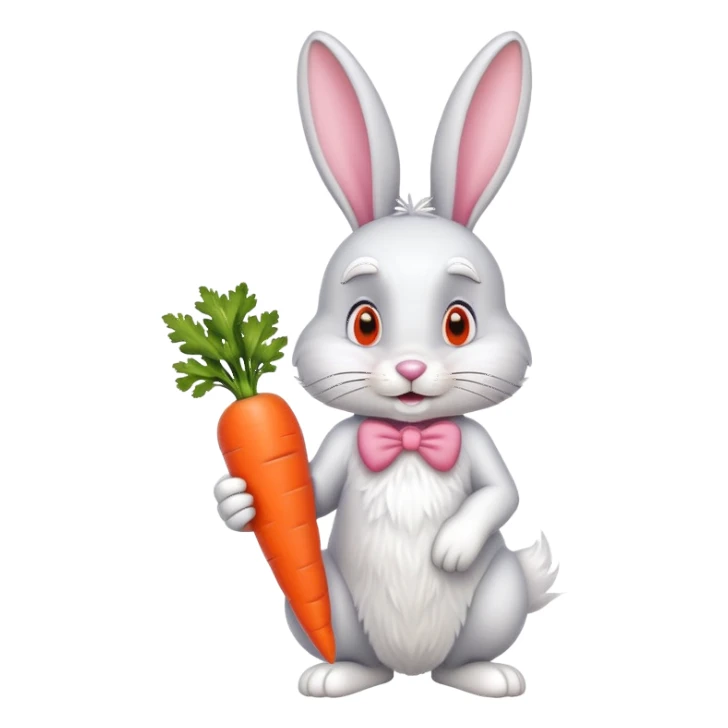 bugs bunny cartoon rabbit with carrot sticker