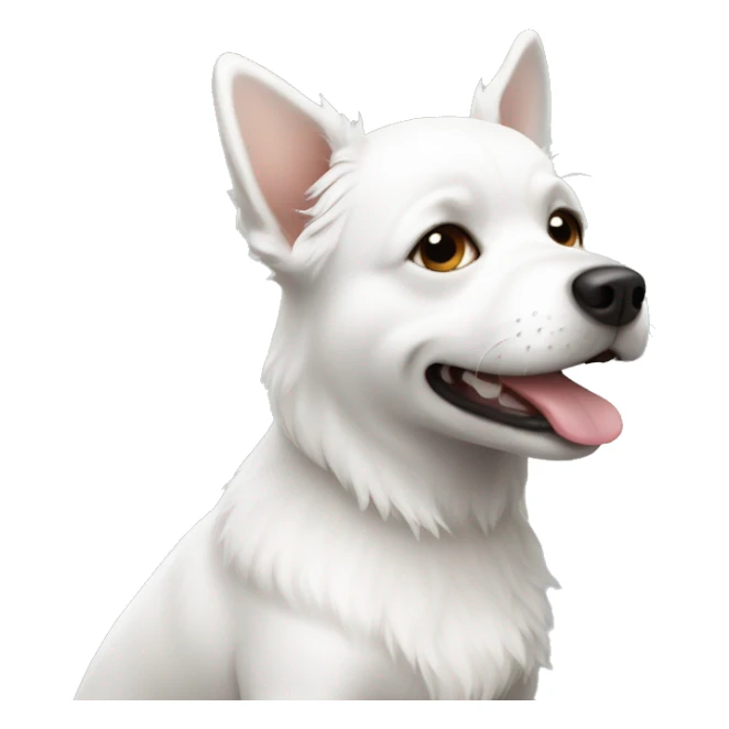 white small dog  sticker