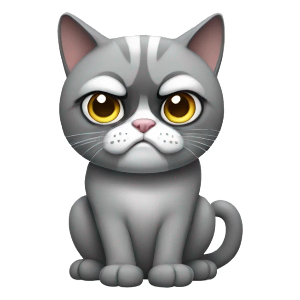 Grey grumpy cat sticker