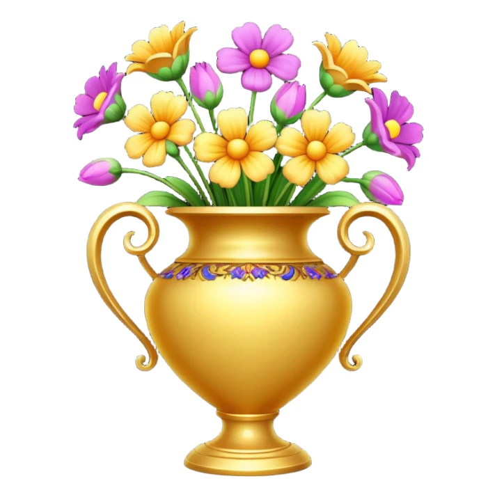 Golden vase with flowers  sticker