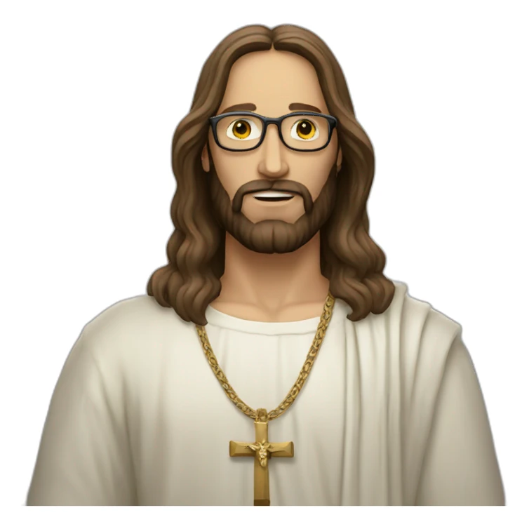 jesus hipster metal sticker