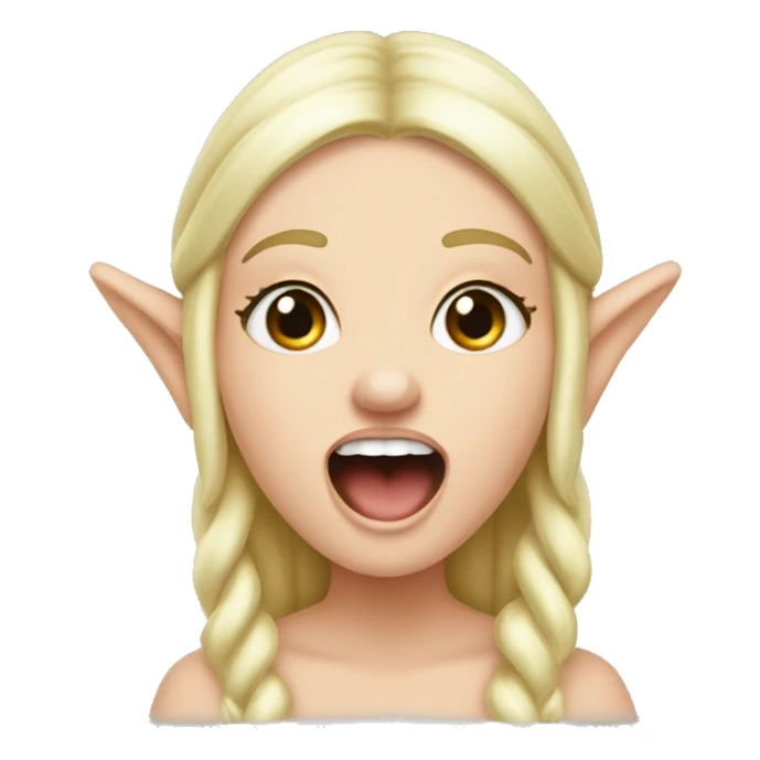 White girl elf shouting “charo” sticker