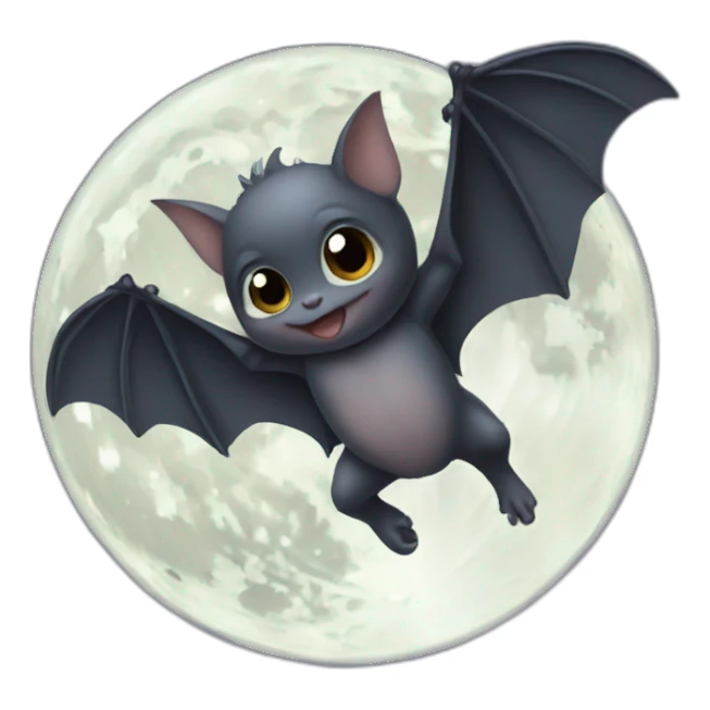 baby bat wings full moon sticker
