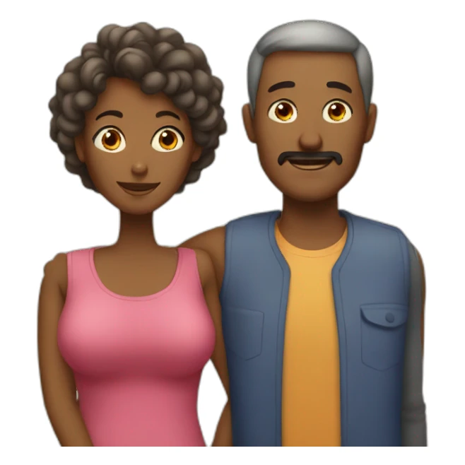 a father and mother sticker