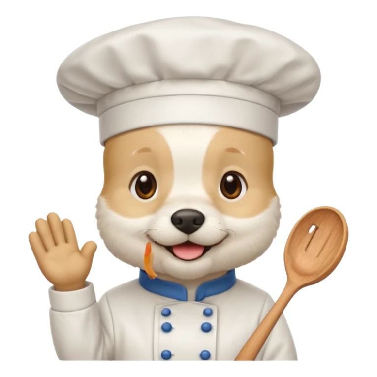 chef white dog sticker
