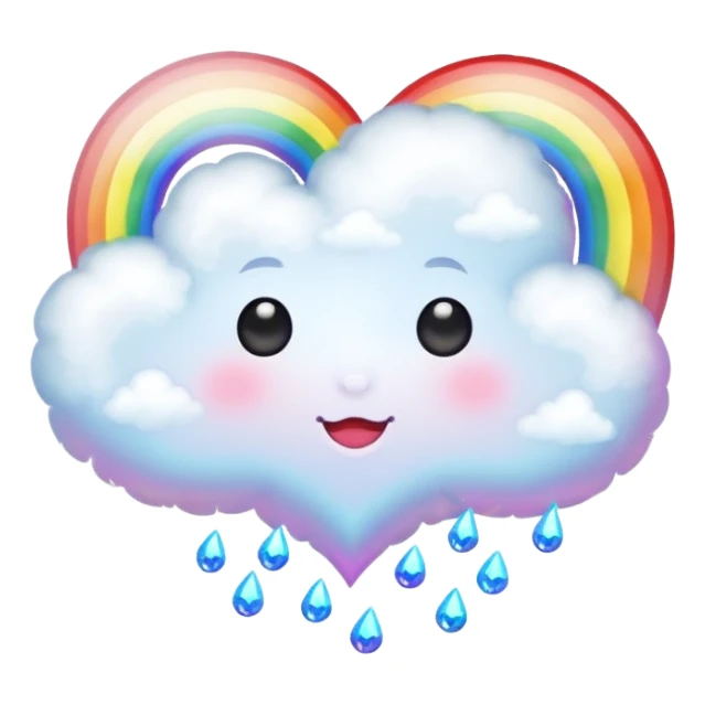 heart magic sparkles cloud rainbow heart sticker