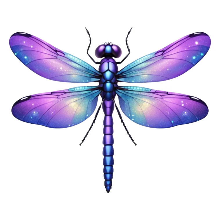 glitter purple dragonfly sticker