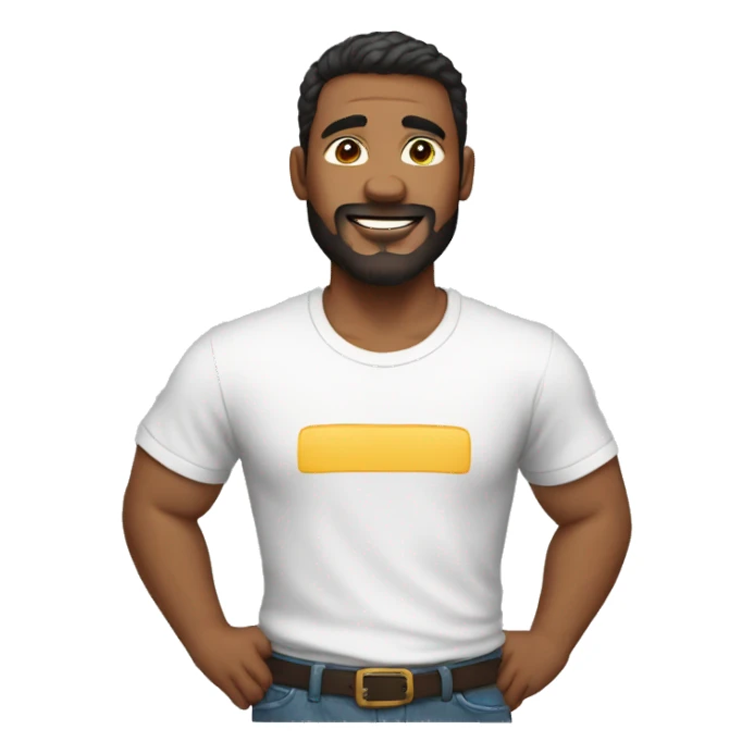 hombre con camiseta sticker