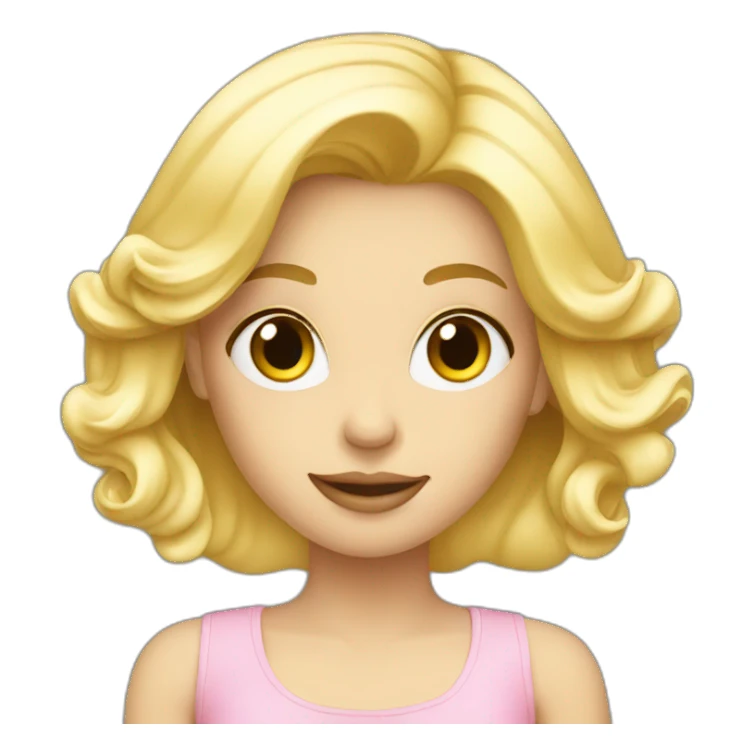 blonde girl with perfume sticker