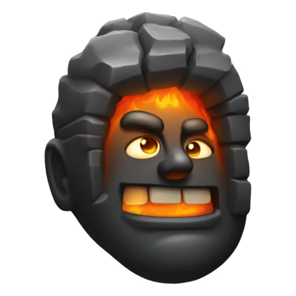 dark iron furnace fire face sticker