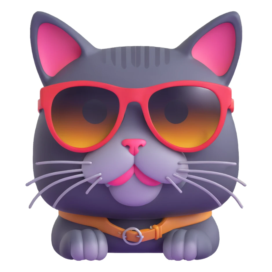 cat wearing sunglasses sticker