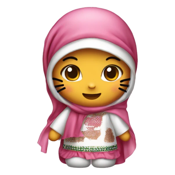 Cute Hello kitty wearing a keffieh sticker