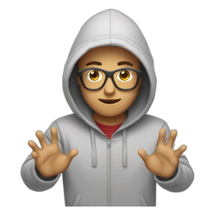 emoji  programmer with 6 hands in hoodie sticker