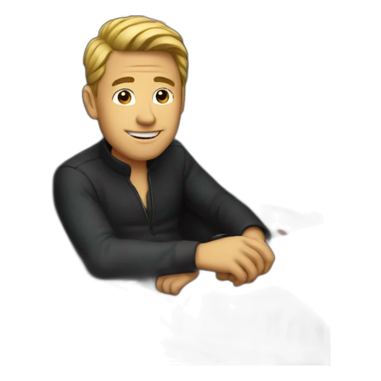 man in black car sticker