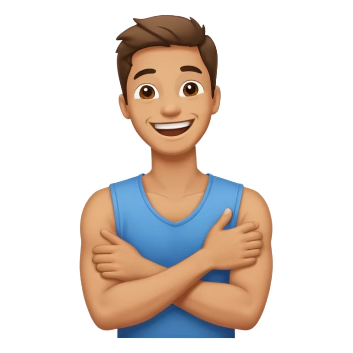 Arms crossed holding neck laughing guy sticker