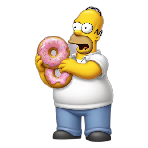 Homer Simpson licking a donut sticker