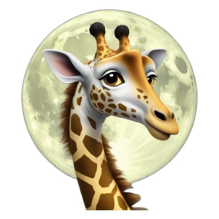 Girafe sur la lune sticker