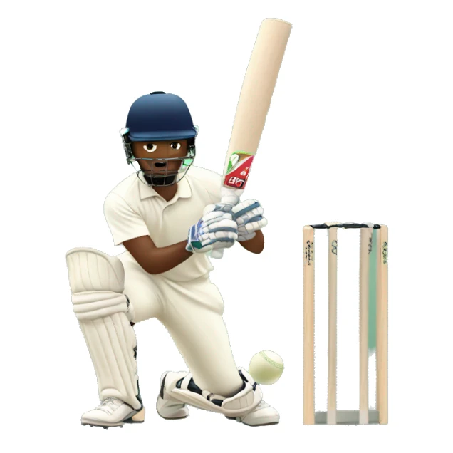 Cricket player hitting a ball sticker