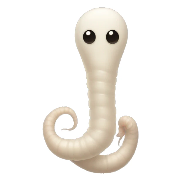 an intestinal worm, faceless, white rather small  sticker