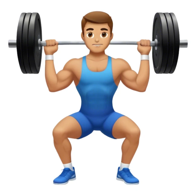 tanned guy clean and jerk exercise sticker