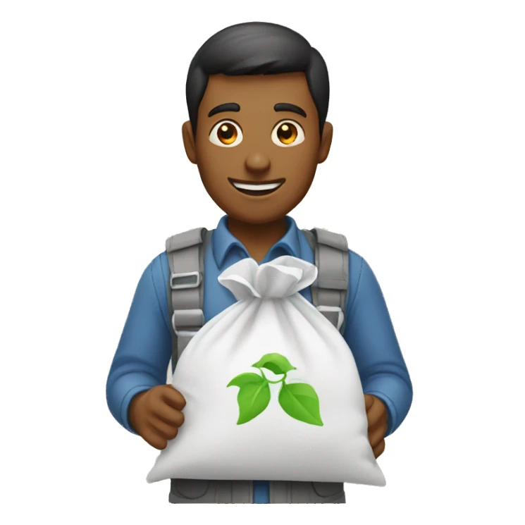 Men delivering laundry bag sticker