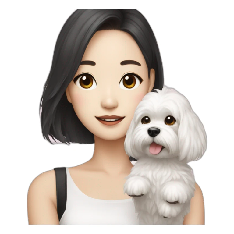 K-pop singer with dog maltese sticker