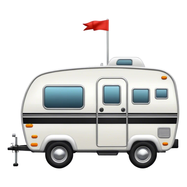 Black and white towed camper sticker